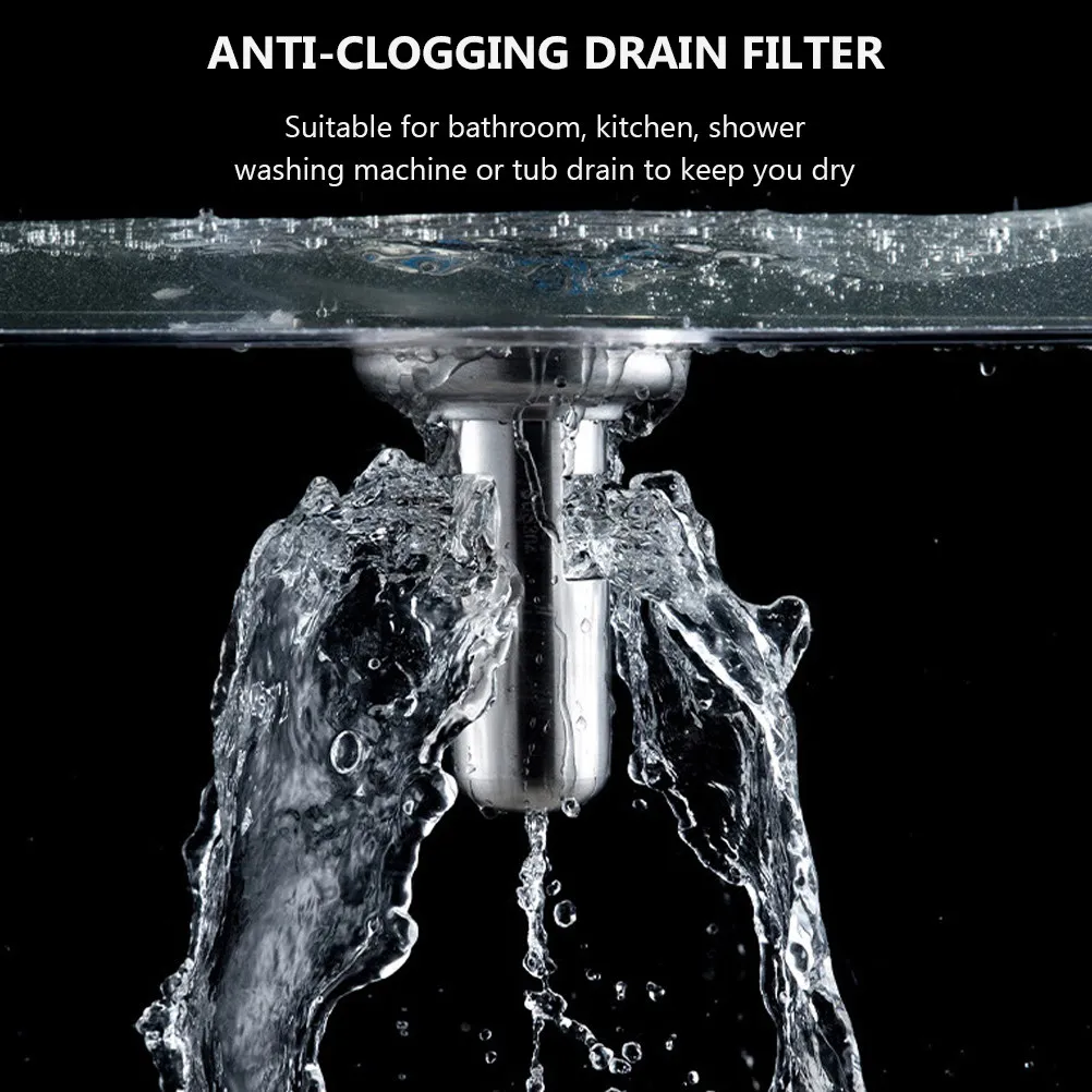 

Stainless Steel Bathroom Floor Drain Filter Smell Prevention Anti-Clogging Sink Drain Cover Floor Drainage Strainer Shower Tub