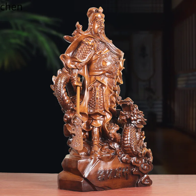 Guan Gong Statue Worship Statue Home Living Room Wealth-Attracting Guan Gong Ornament Martial God of Wealth Guan Er Ye