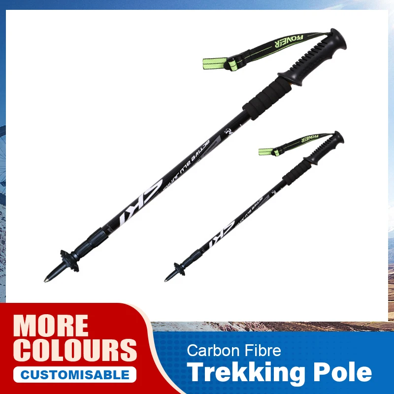 PAANNI Outdoor Trekking Pole T-shaped Straight Shank 3-Section Telescopic Mountaineering Wand Climbing Hiking Travel Equipment