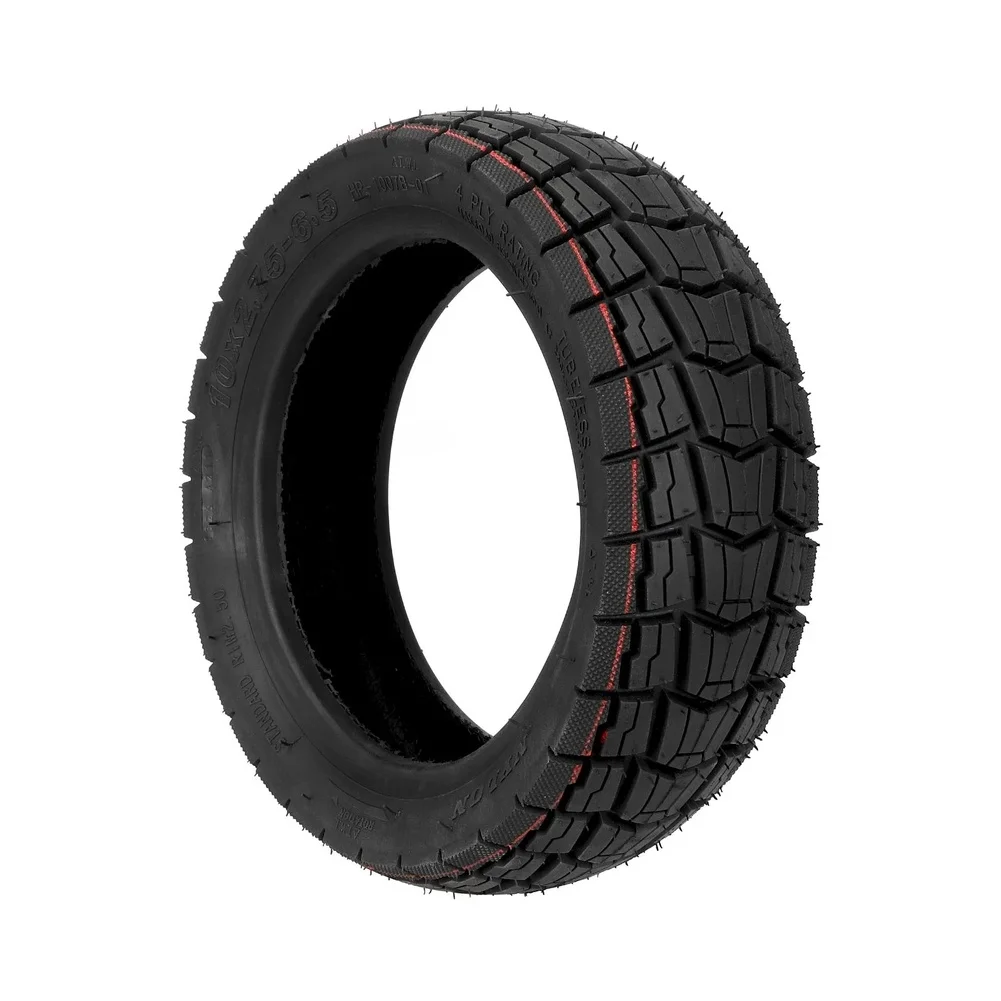 10x2.75-6.5 All Terrain Tubeless Tire for Adult E-Scooters Weather Resistant Slip for tread Black Rubber Material