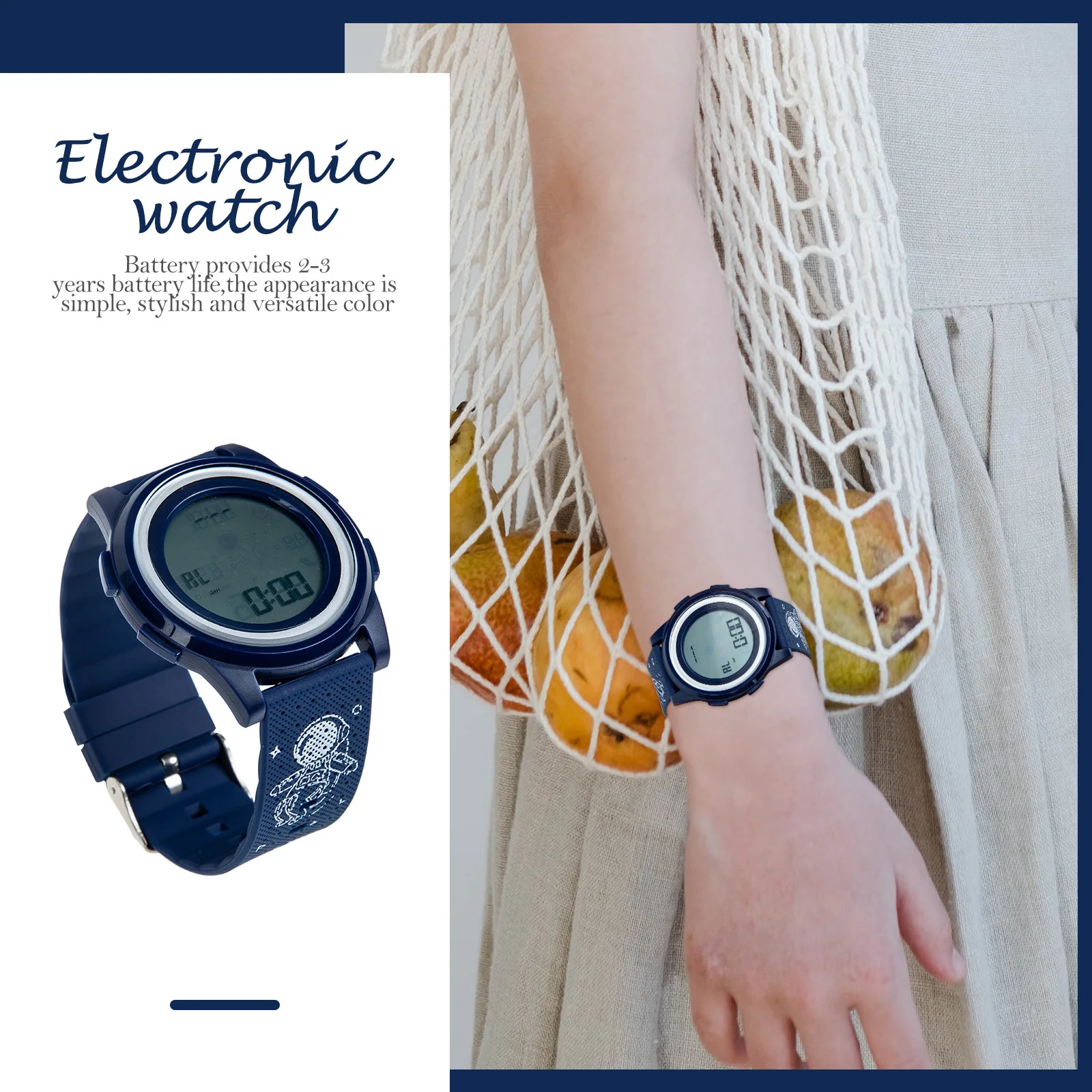 Children Wrist Watch Electronic Smartwatch Stylish Versatile Colors Luminous Design Easy Operation Date Timer Gift Choice