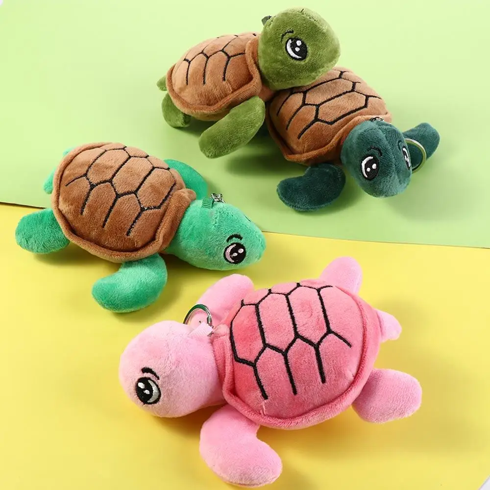 Ring Key Chain Soft Animal Stuffed Toys Turtle Plush Keyring Cute Turtle Keychain Plush Tortoise Dolls Tortoise Plush Pendant