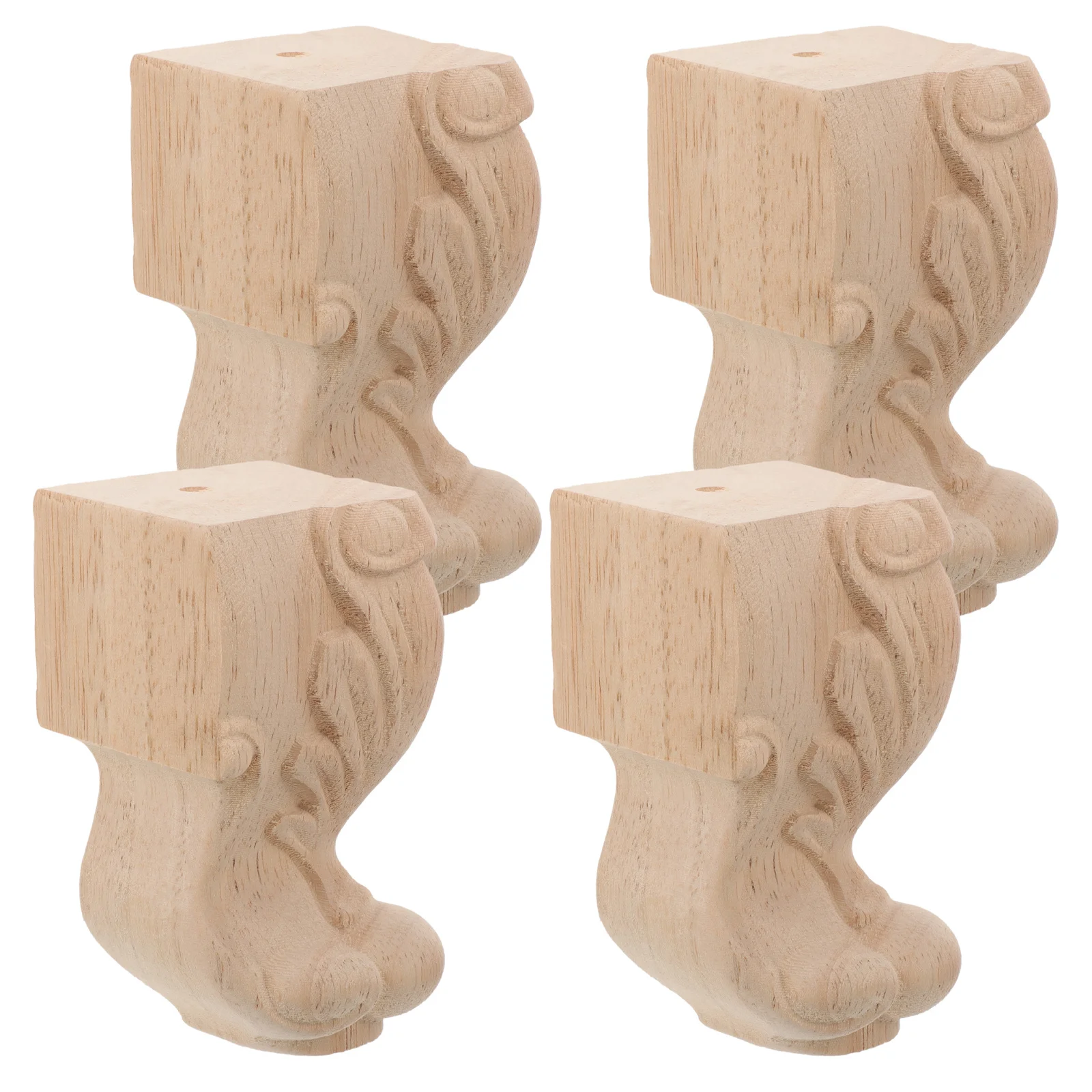 

4pcs Short Table Legs Solid Wood Furniture Feet Replacement Easy Install European Style Dresser Sofa Chair Leg Extenders