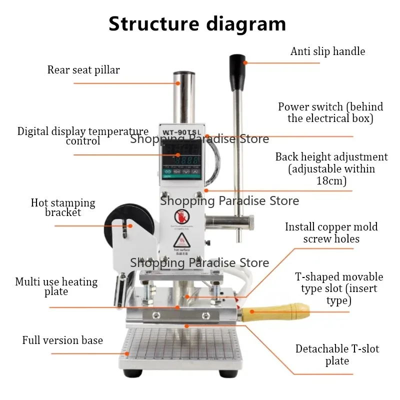 

Mini Digital Hot Stamping Machine for Leather Automatic Gold/Silver Foil Embossing T-Slot Logo Engraving Machine