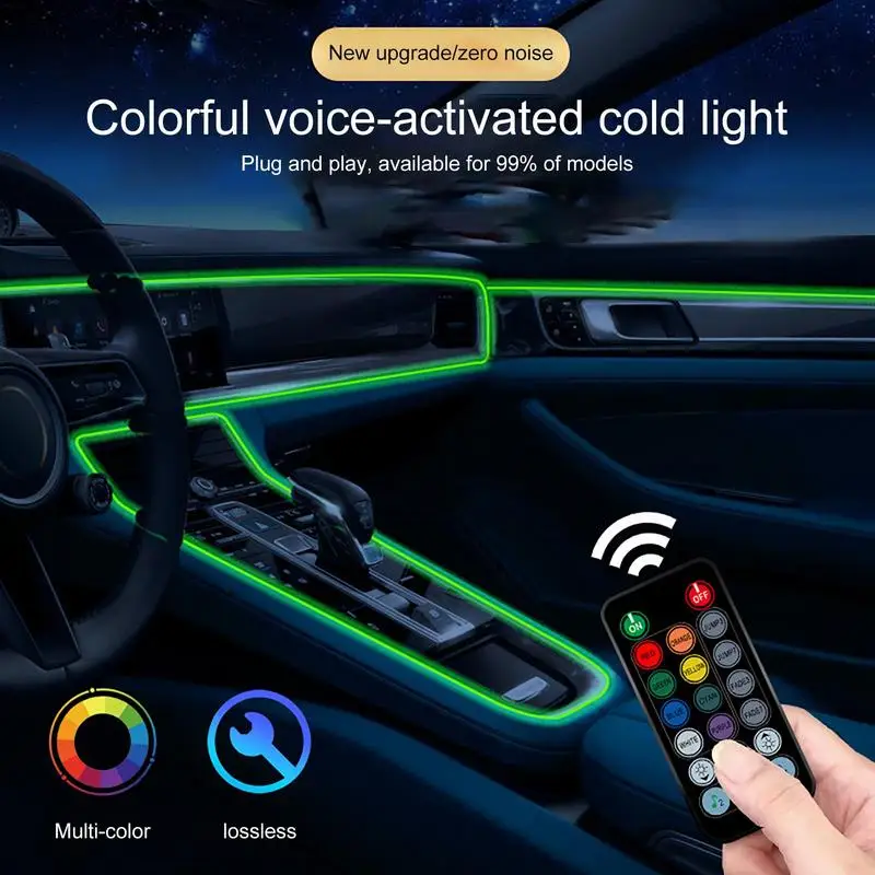 Car Interior Light USB Powered Interior Lights For Cars Remote Control Music Sync Ambient Lighting Kit Automotive LED Light