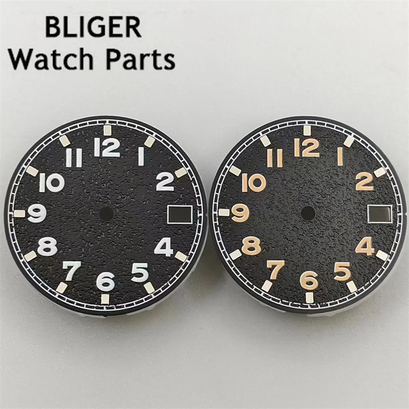 BLIGER 29 مللي متر ساعة بقرص أسود أخضر أزرق بني متدرج اللون قرص C3 أخضر مضيء مناسب NH34 NH35 NH36 حركات