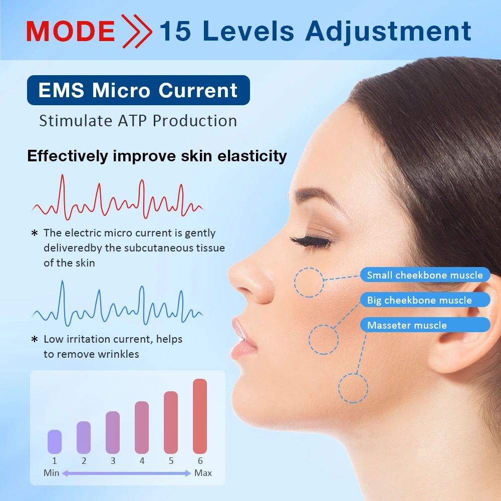 Facial V Lifting Massager Vibration Device with LED Photon Therapy Double Chin Remover V Face Shaped Cheek Lift Belt Machine