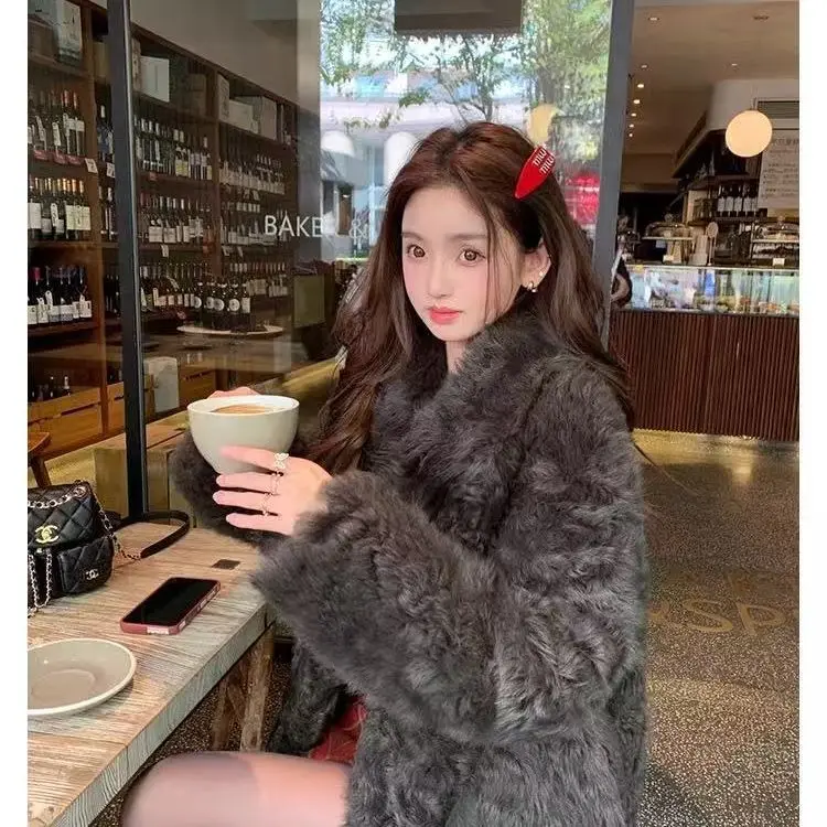 2025 autumn and winter new environmentally friendly fur medium long thick warm fashion small fragrant plush coat