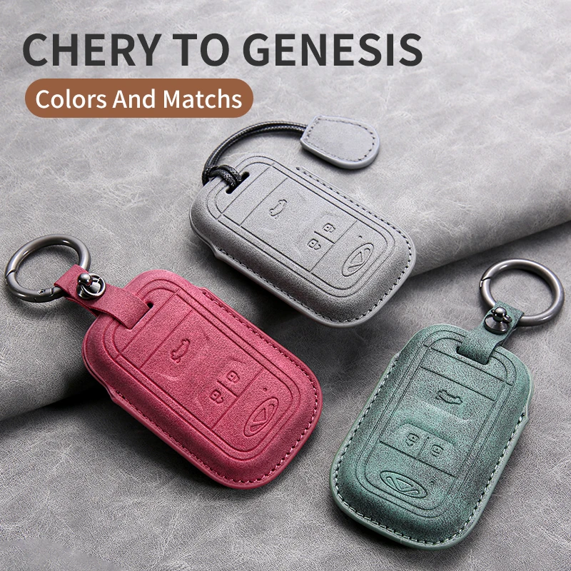 

Car Key Case Cover For Chery Tiggo 4 7 Arrizo 5 3 Tiggo 8 Leather Car Key Shell Accessories