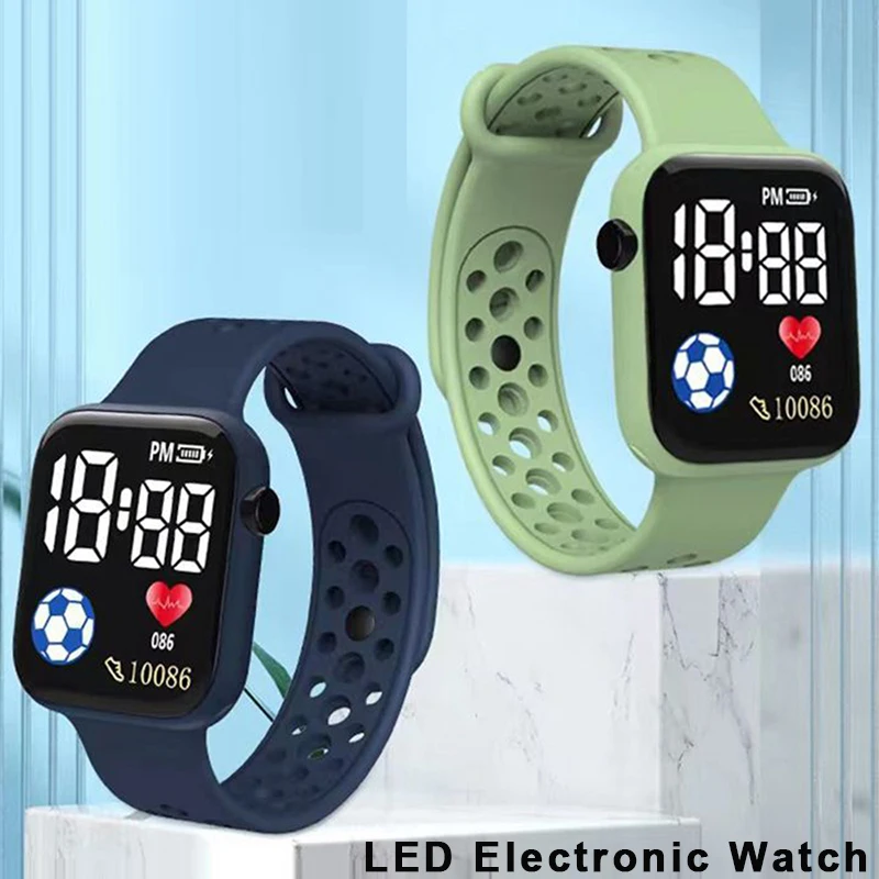 Sports Digital Watch For Kids Boys and Girls Silicone strap LED Display Sports Watches Cartoon Fashion Children's Watch