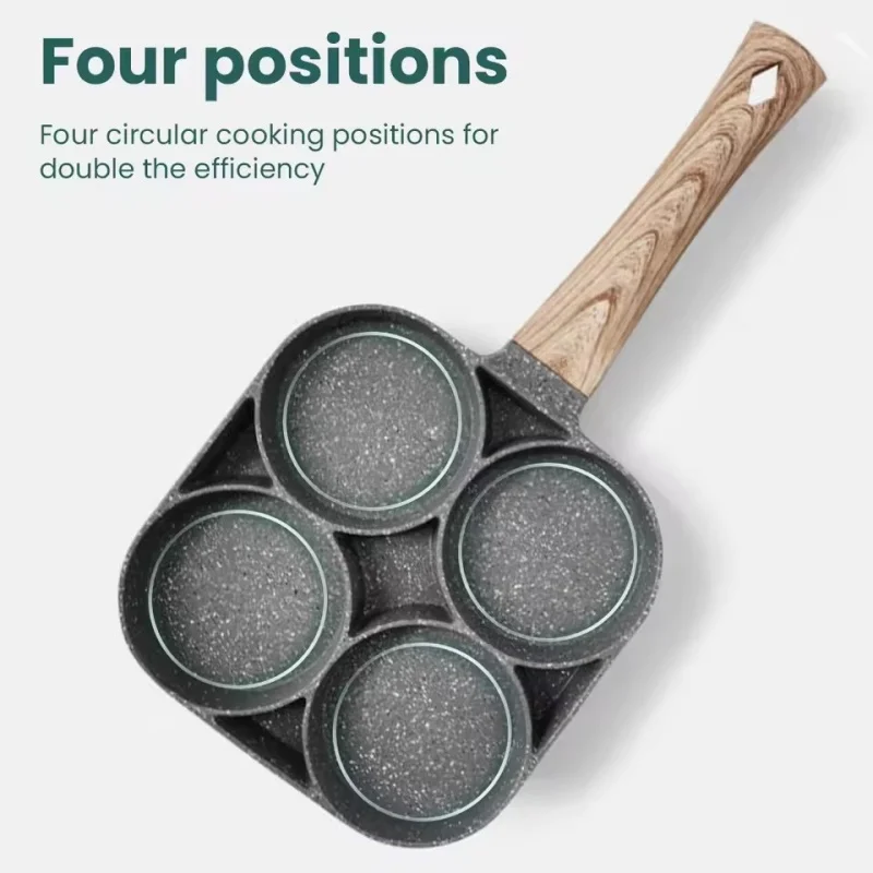 

Four-hole Egg Frying Pan Breakfast Egg Burger Pan Non-stick Home New Steak Egg Frying Pan
