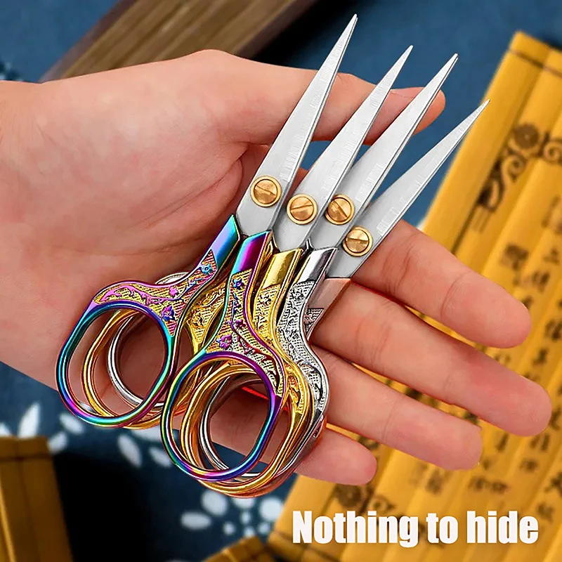 Versatile Stainless Steel Scissors for Sewing, Embroidery and Tailoring - Vintage Design