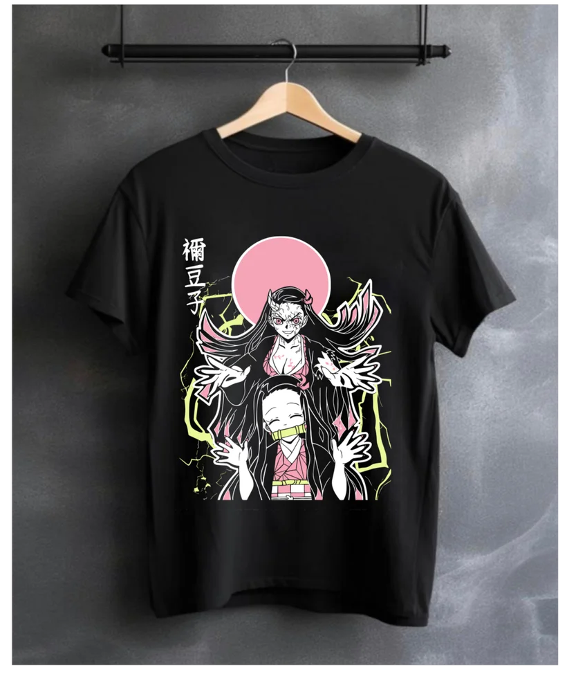 Nezuko T-shirt Demon Slayer Kokushibo Kimetsu No Yaiba Tanjiro Shirt All Size