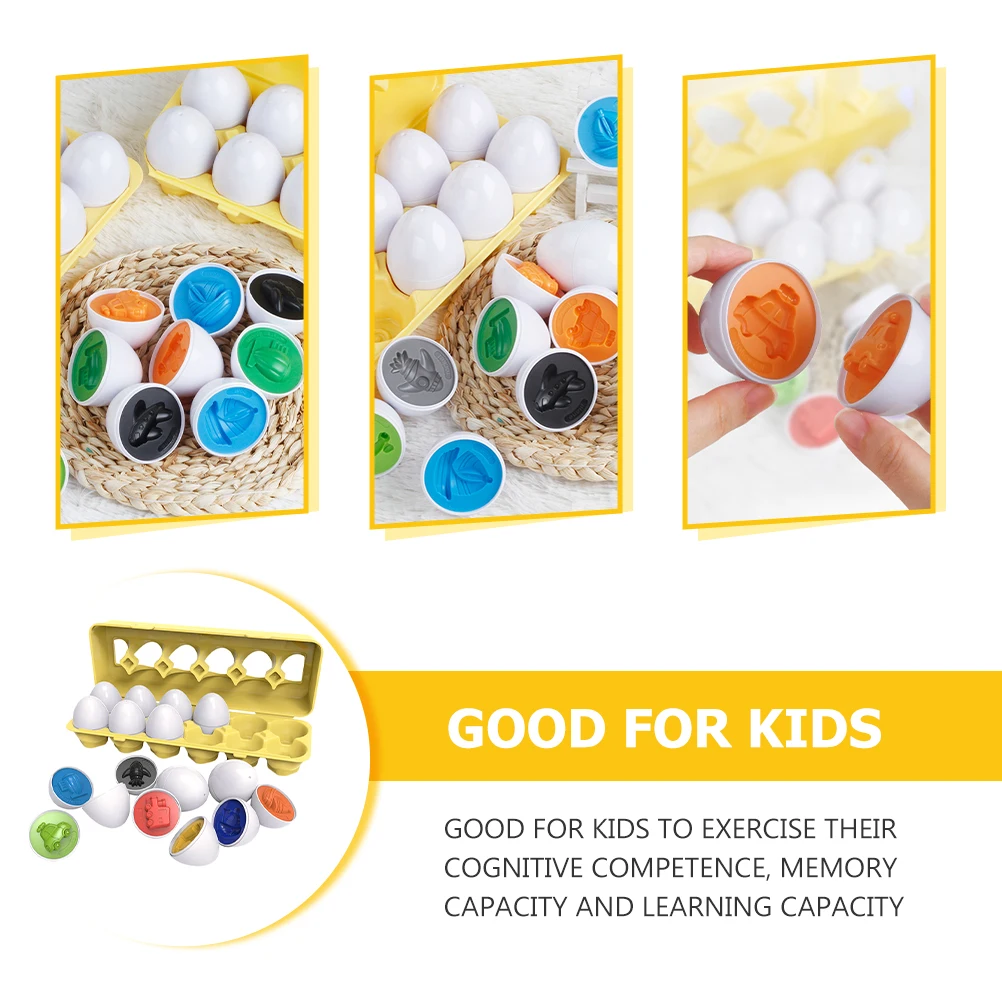 

12 Pcs Transportation Pairing Eggs Children's Early Education Sensory Toys Baby