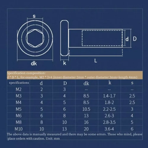Imagen 2 del producto Tuerca de acero inoxidable para muebles, Conector de remache de cabeza hexagonal plana grande, M2, M3, M4, M5, M8, M10, M6