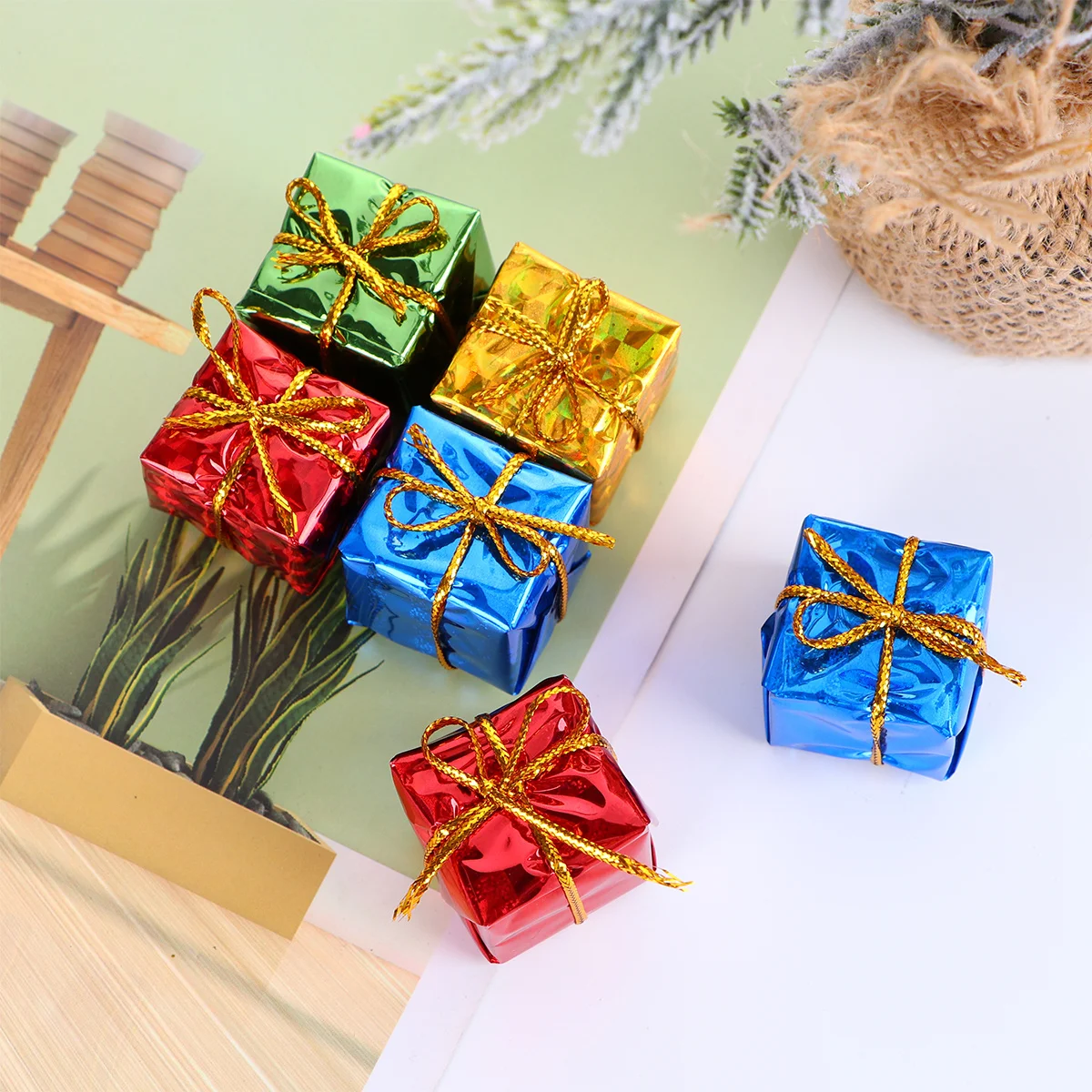 

Christmas Wrapping Boxes Presents Tree Hanging Pendant Small Ornaments Mini Gift Decorative Decoration Pendants