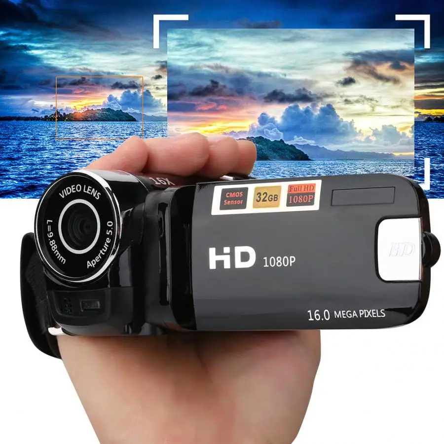 Digital Camcorder 720P Full HD 16MP DV Camcorder Digital Video Camera 270 degree Rotation Screen 16X Night Shoot Zoom