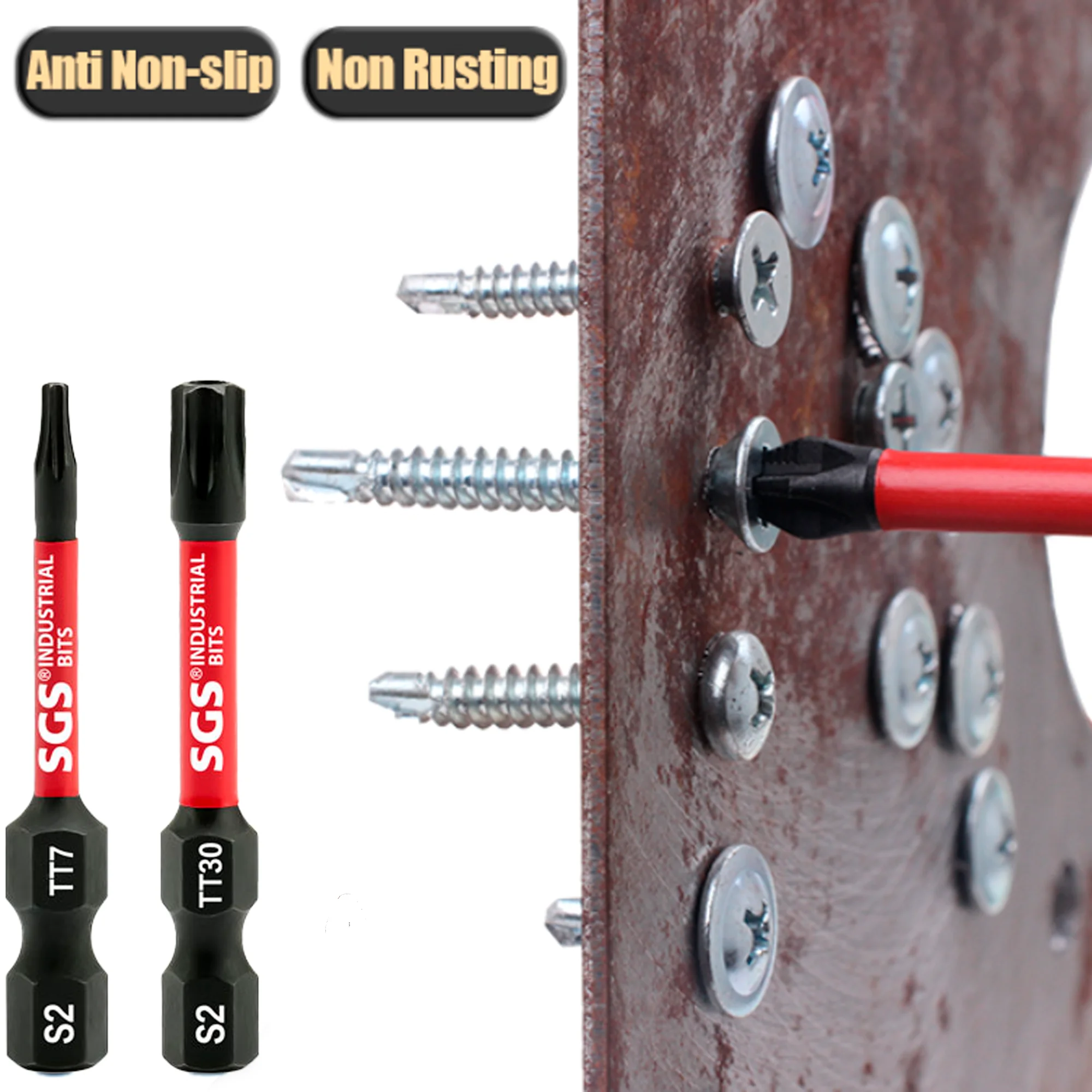 10-Piece Set of 50mm Industrial-Grade Star-Shaped Anti-Tamper Screwdriver Bits, Extended Length, Non-Slip, Impact-Resistant, Non-Breaking Tips, Automotive Repair and Home Appliance Repair Tools