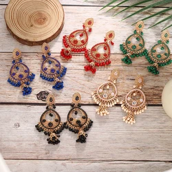 European and American Exaggerated Bohemian Tassel Bell Long Earrings Fashion Party Travel Minimalist Luxury Earrings For Women