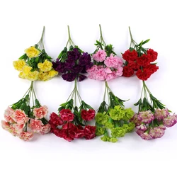 10 Heads Artificial Carnation Home Decoration Multi Color Beauty Silk Fake Flower Especial For Wedding And Festival Decoration