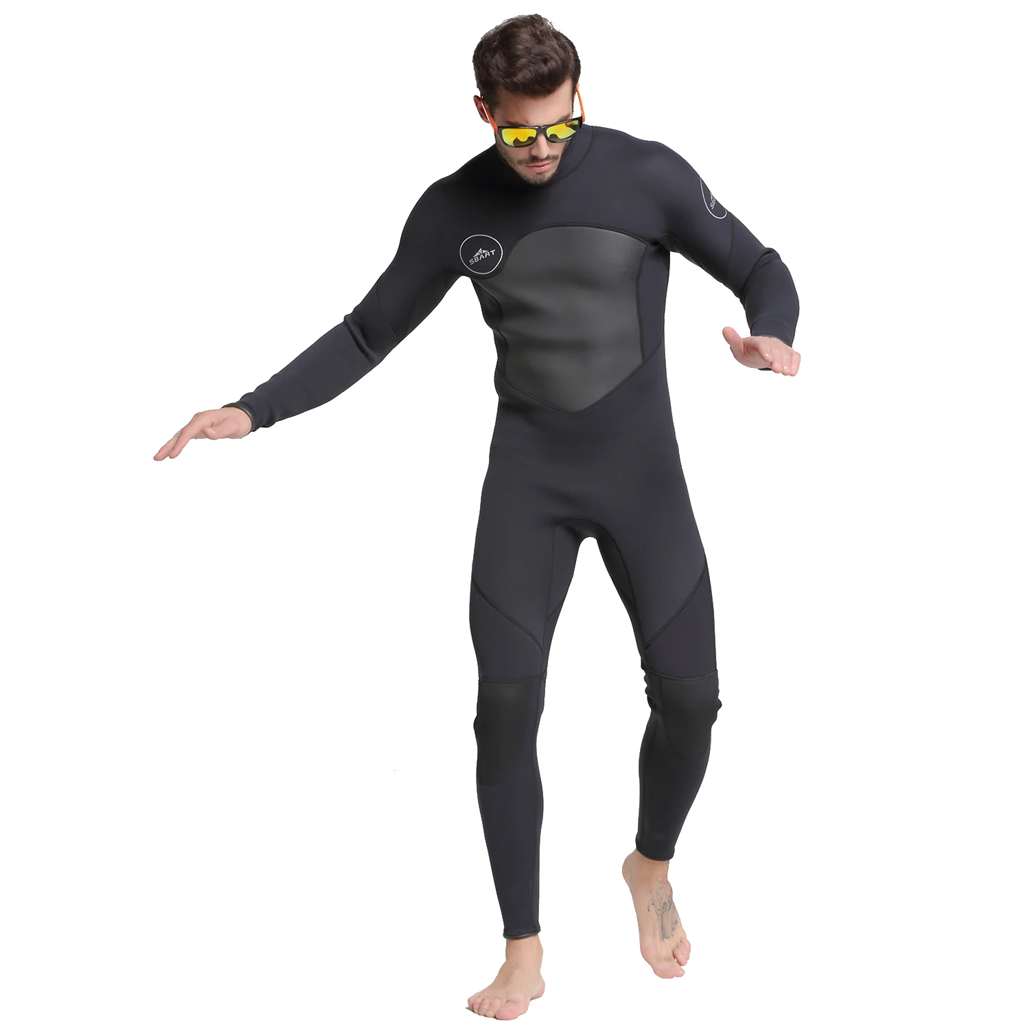 3MM Uomo Full Body Scuba Tenere al caldo Pesca subacquea Kayak Swim WetSuit Neoprene Caccia subacquea Sport alla deriva Muta da sub