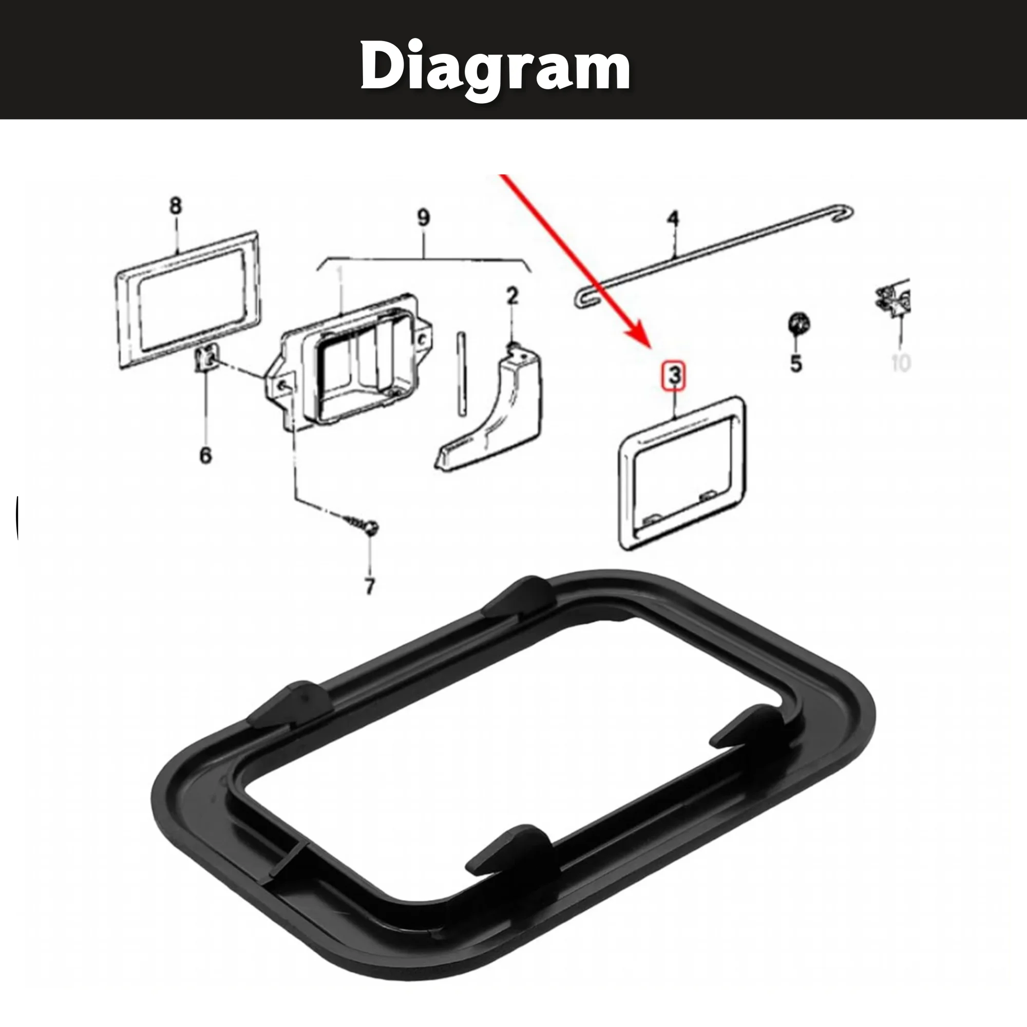 Car Interior Covering Inside Door Handle Trim Bezel 51211876043 for BMW 318I 318S 325 E30