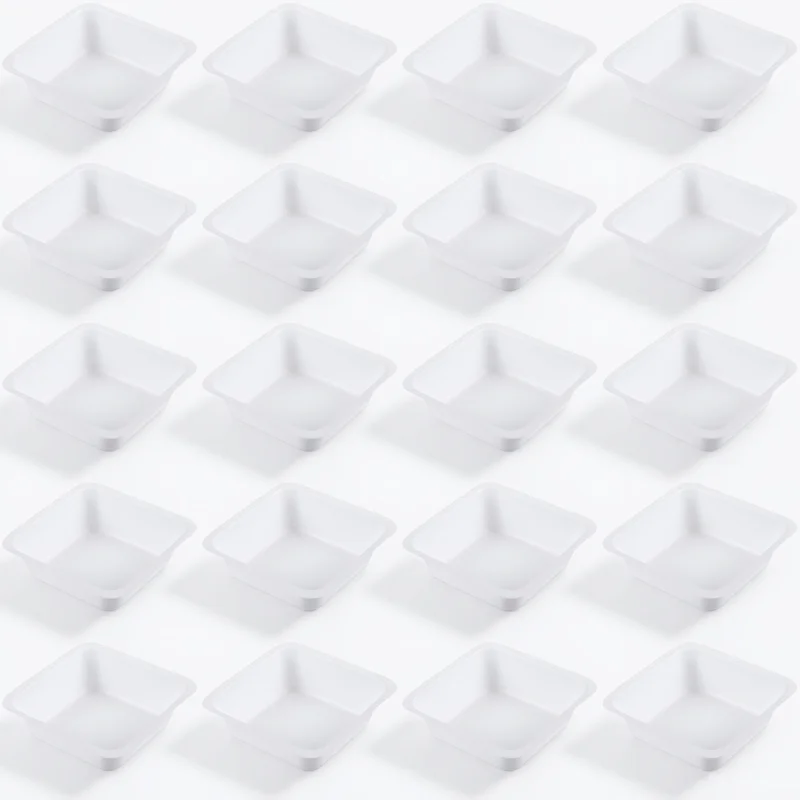 

50pcs Plastic Plate Anti-Static Boat Disposable Lab Supplies Lightweight Square Weighing Dish 100Ml Food Safe Stackable