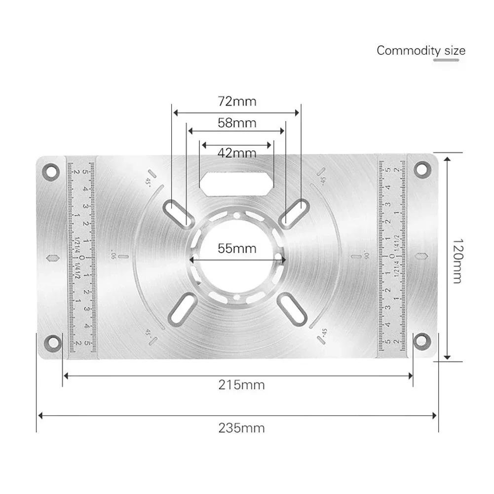 Hot SalesAluminium Router Tafel Inzetplaat Trimmachine Graveren Tool Flip Board Met 4 Ringen Voor Houtbewerking