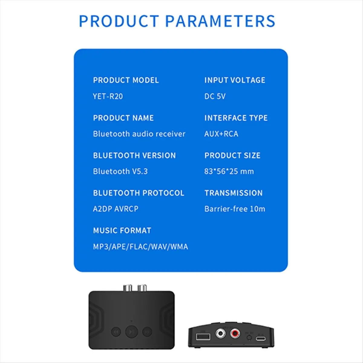 (A32M) Bluetooth 5.3 Audio Receiver 3.5mm AUX USB U-Disk Stereo Music Wireless Audio Adapter for TV Car Speaker Amplifier