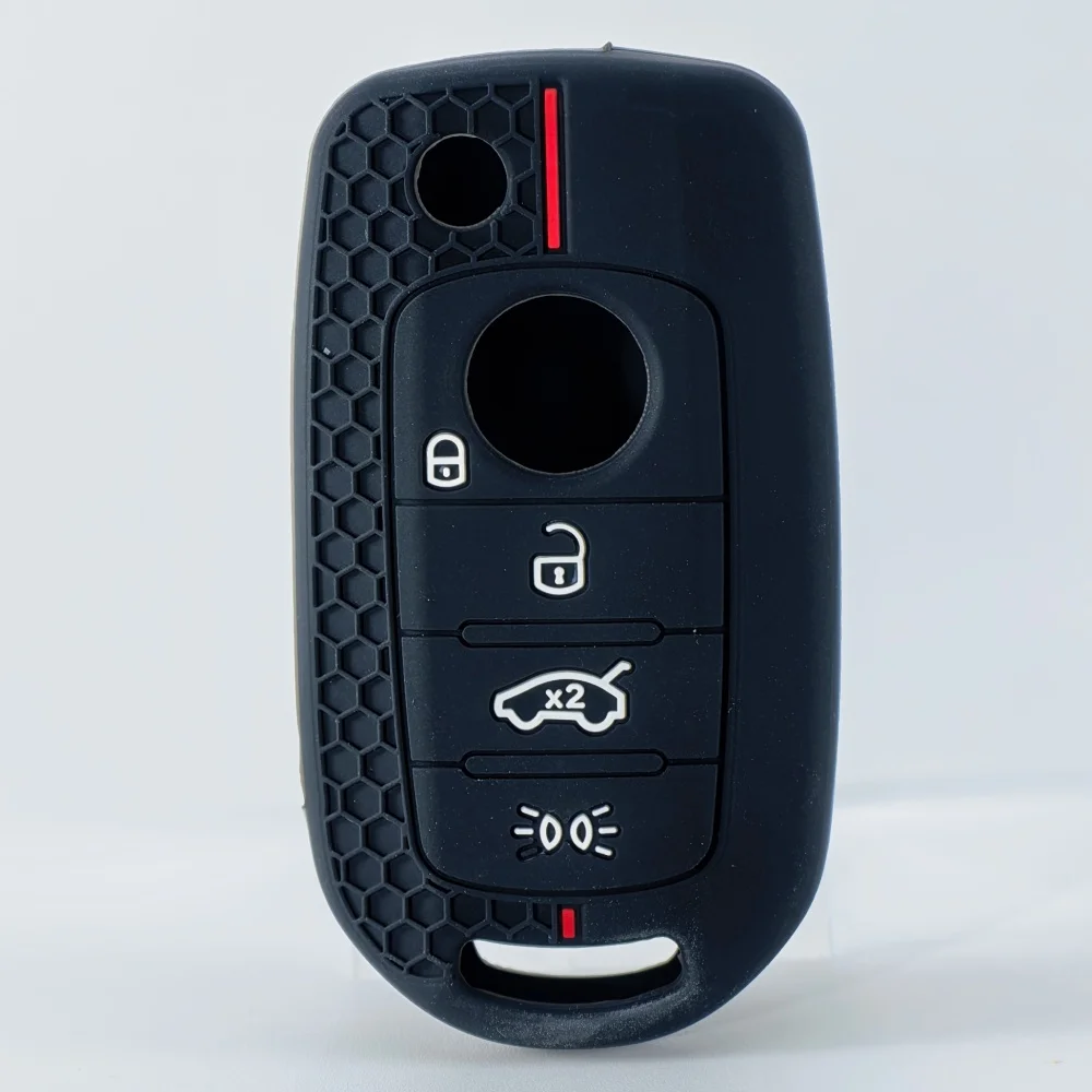 Silicone Flip Car Key Case Cover Shell for FIAT Tipo Toro Nuovo Freedom 500X Doblo Argo Grazie Protector Keyless Fob Accessories