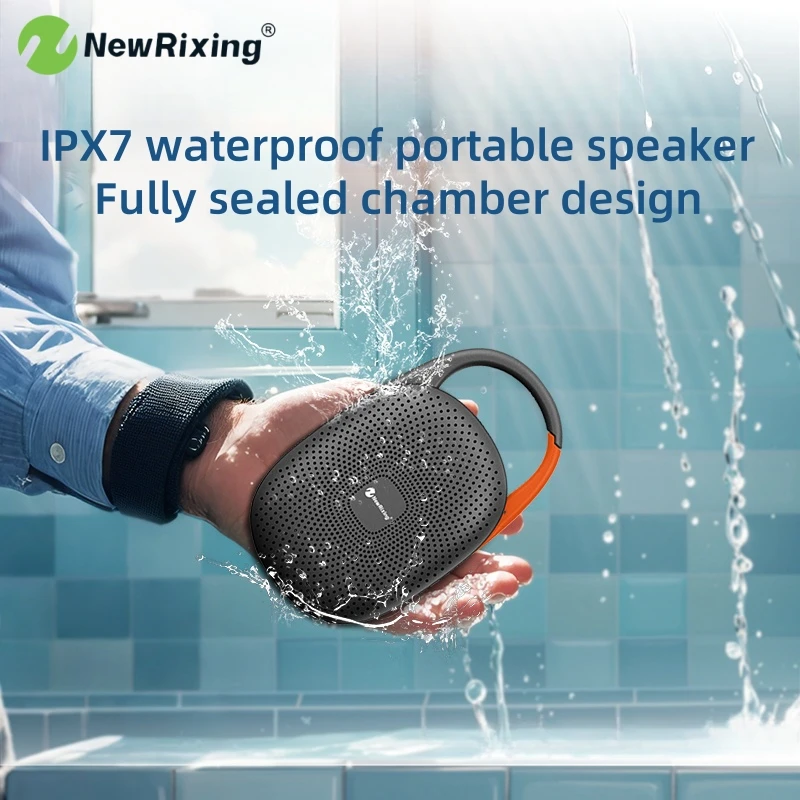 NewRixing IPX7 Waterproof Speakers,Portable BT Speaker,8W，4