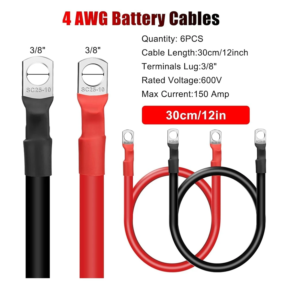 6PCS 4 Awg Battery … - image
