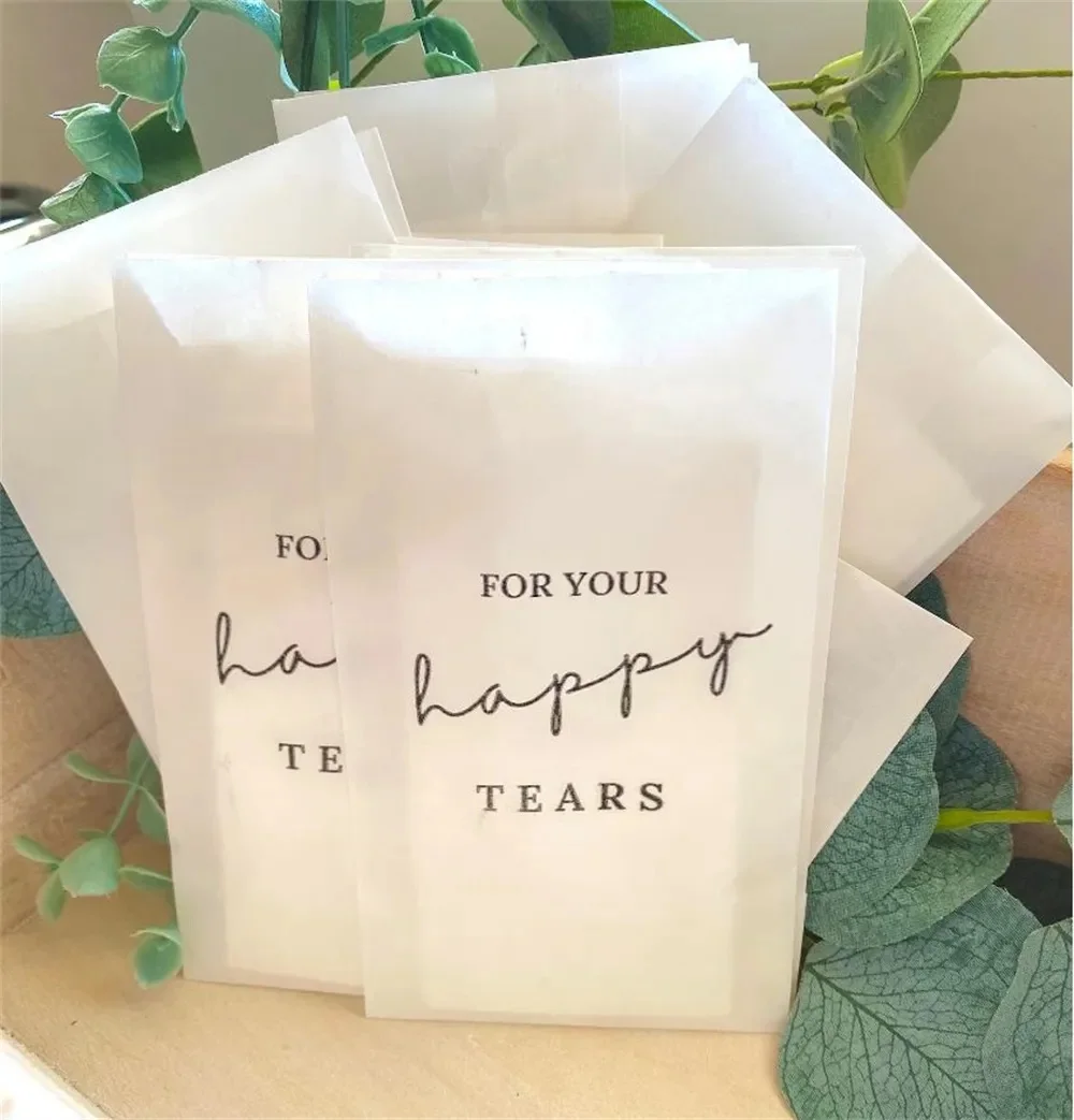 25PCS For Your Happy Tears Wedding Tissues, Tears of Joy Tissue Packets, Wedding Handkerchief, Wedding Party Favors for Guests