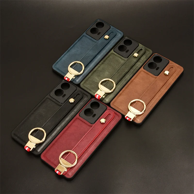 Luxury Wristband Leather Stand Case for Motorola Moto G85 G04 G04S G14 G34 G54 G84 E14 G24 Power With Ring Opener Coque Fundas