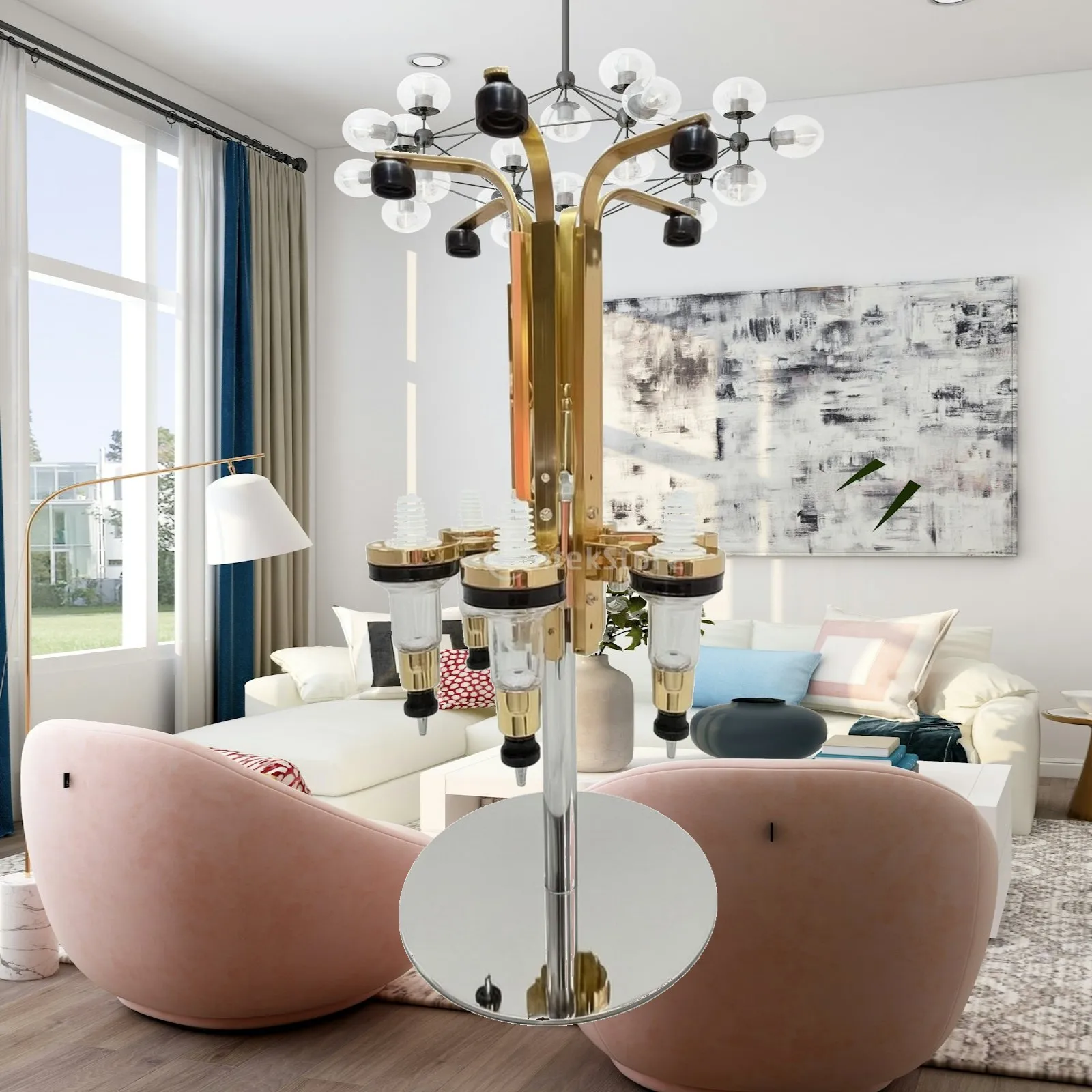 Rotating Metal Perfume Display Stand 6 Head Countertop Dispenser Rack for Essential Oil Salon Bar Storage Holder