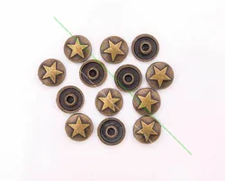 50pcs/set Antique Brass Star Cone Studs Spikes Craft Garment Rivets For Leathercraft Clothes Bag Shoes Leather DIY Handcraft