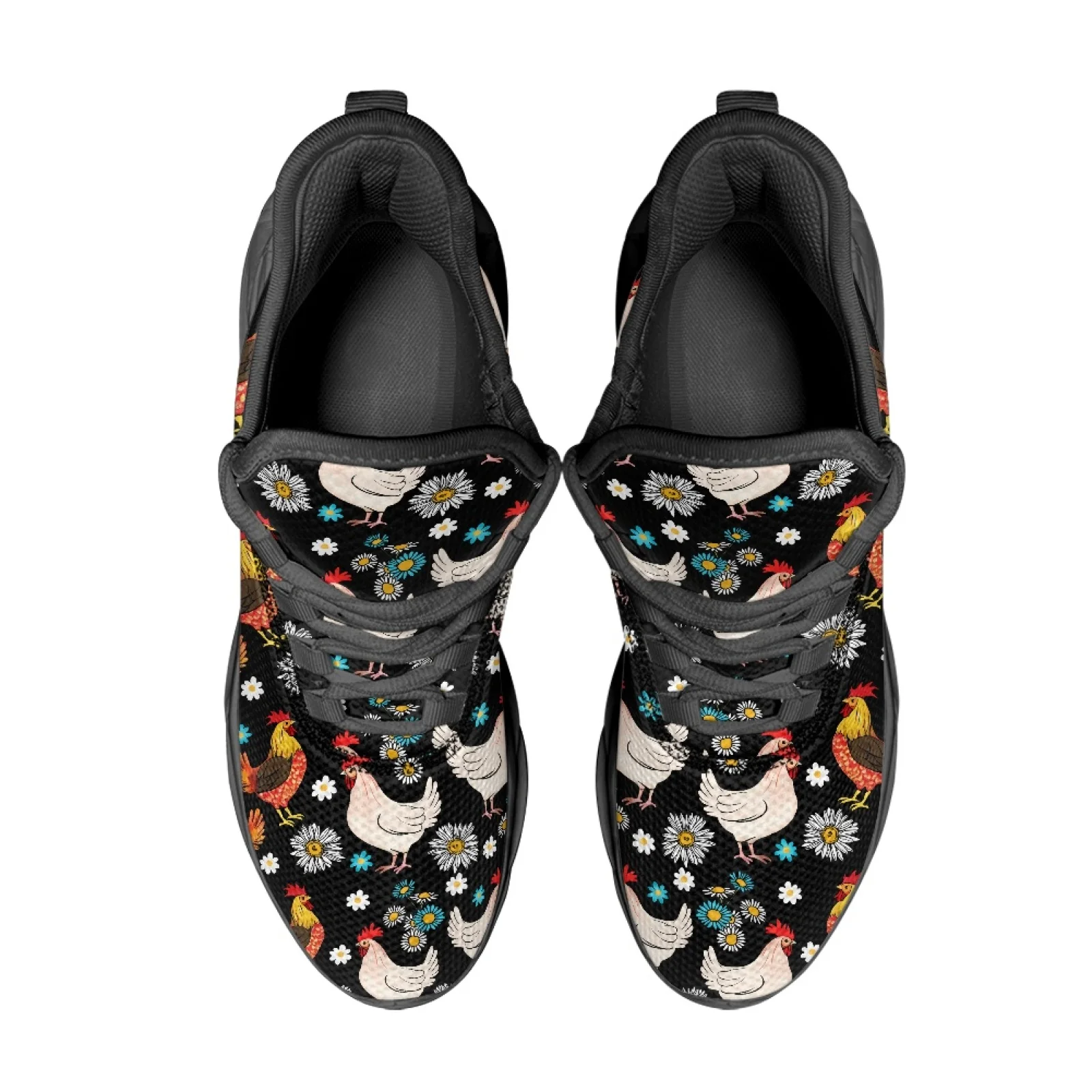 PENSTROLL Rooster Flowers Men's Sneakers Running Shoes Mens Running Shoes for Unisex Casual Tennis Running Shoes