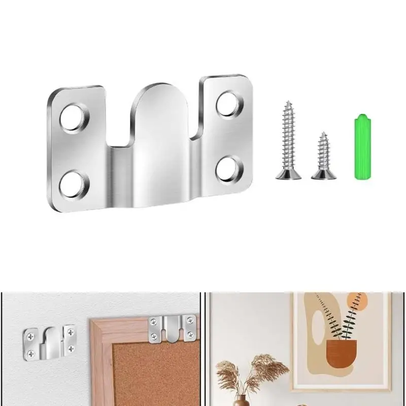   12Pcs Metal Artwork Hangers Picture Frame Hook Complete Hardware For Framed Mirrors Furniture Mounting