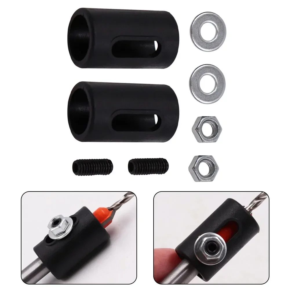 2Set Woodworking Drill Limiter Depth Stop Collars Ring Positioner Double-hole Woodworking Accessories Stop Ring