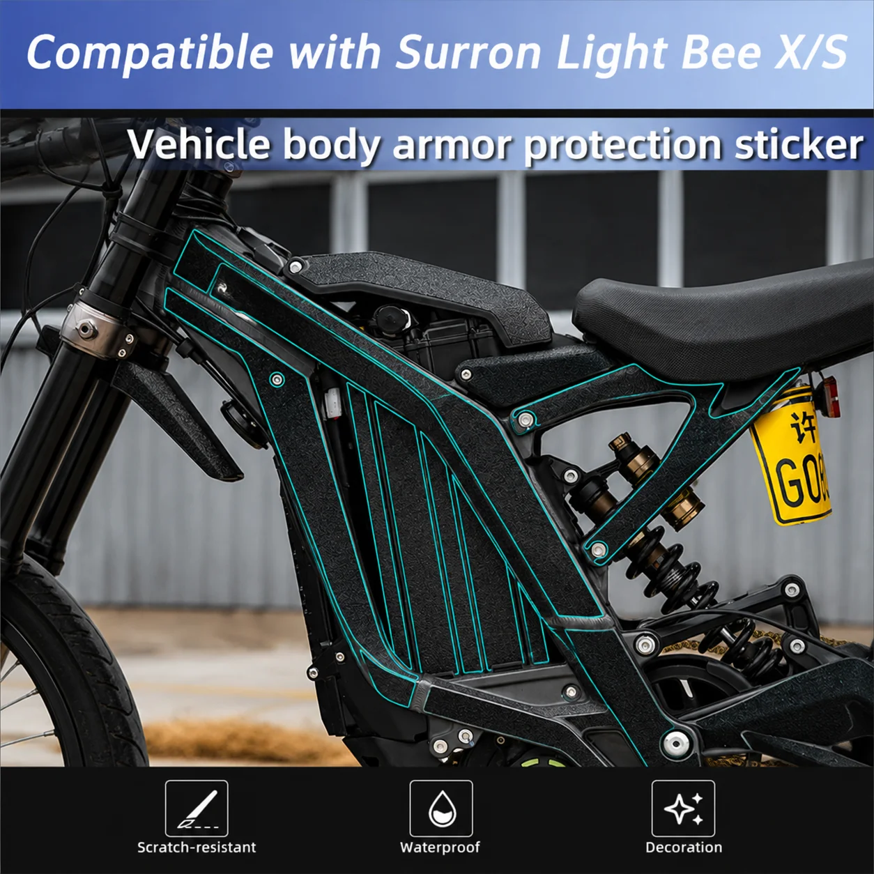 Compatible with Surron Light Bee X Armor Sticker Thickened Tank Pad Anti Scratch Body Protective Film Modification Accessories