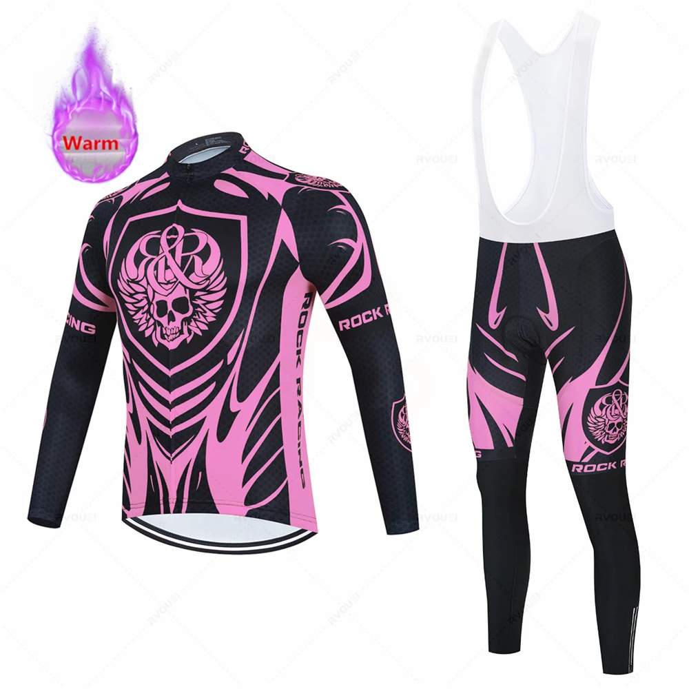 Rock Racing Winter Thermal Fleece Cycling Clothing Set Maillot Ropa Ciclismo Bicycle Jerseys Bike Sportswear Cycling Clothing