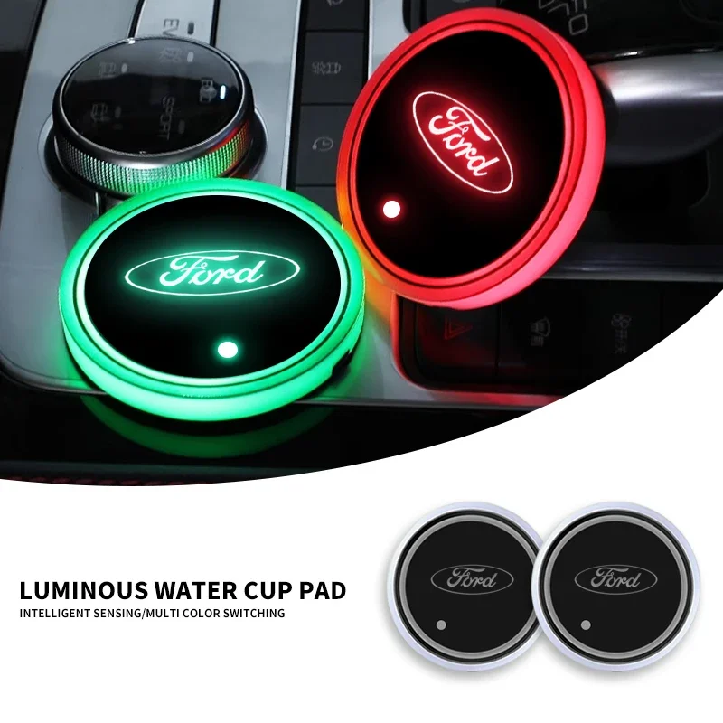 سيارة مضيئة وسادة أكواب الماء LED مصباح لتهيئة الجو لفورد فييستا التركيز mk2 mk3 الحارس مونديو mk4 S-MAX كوغا اكسسوارات السيارات