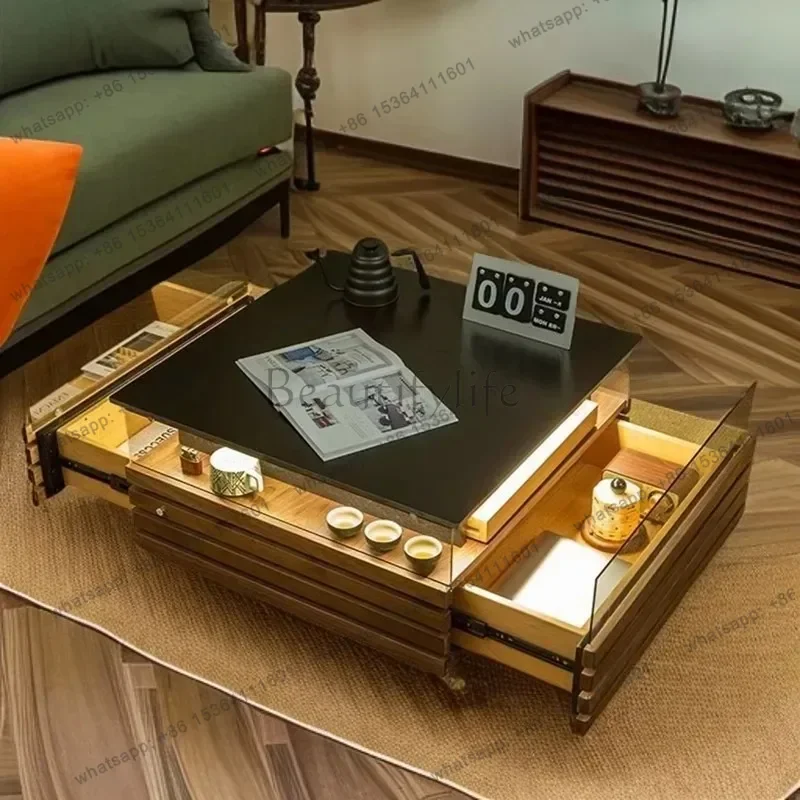 Aesthetic Designer Coffee Table Organizer Minimalist Quality Wood Modern Side Table Creative Mesas Bajas