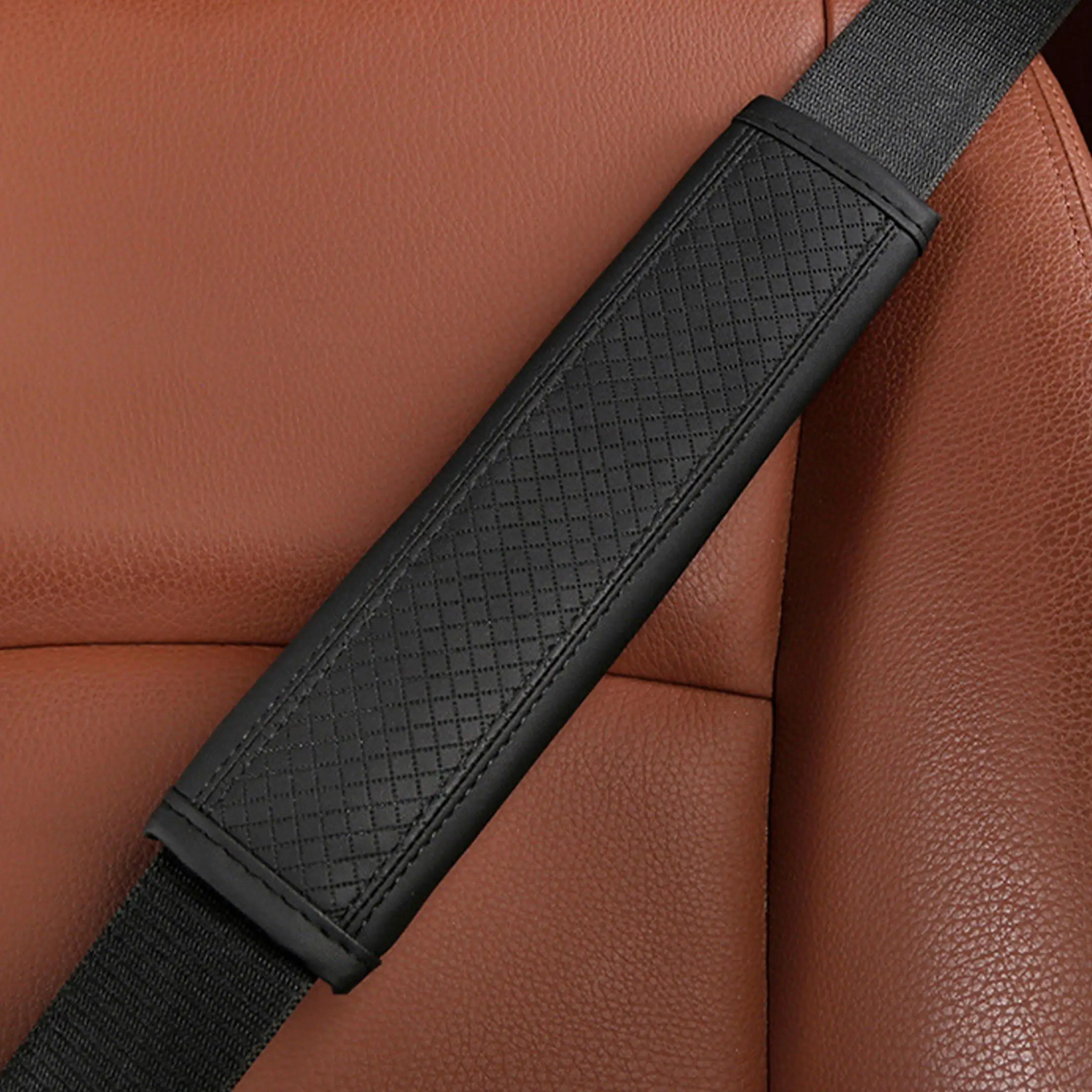 1 PC Car Interior Safety Belt Shoulder Guard Leather Wear-resistant All Season Universal