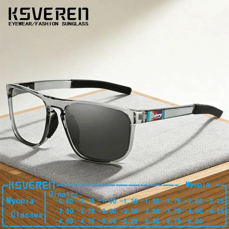 

Square Photochromic Minus Diopter Myopia Glasses Men Women Sports Outdoor Color Changing Near-Sight Prescription Eyewear