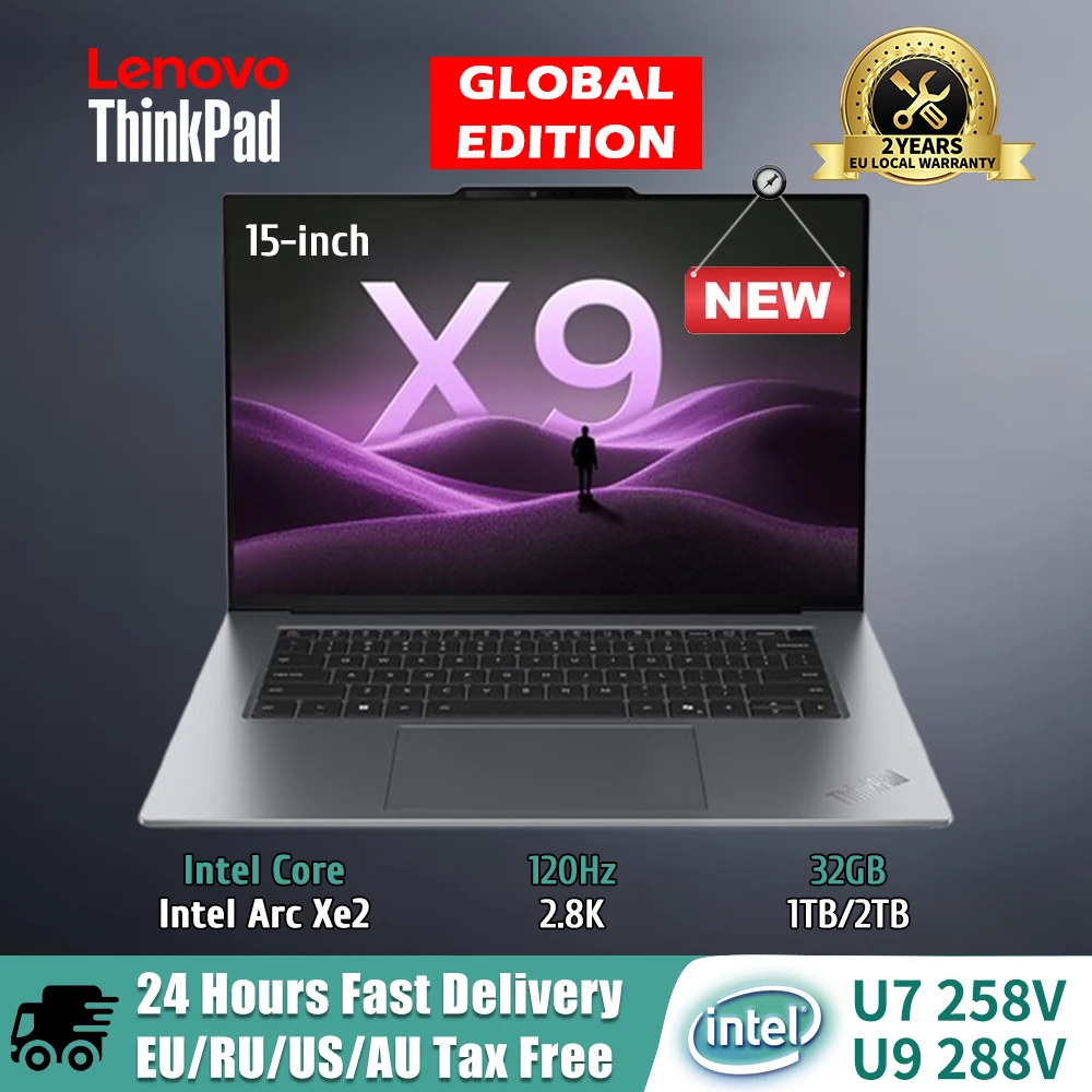 【2025-ThinkPad】كمبيوتر محمول Lenovo ThinkPad X9-15 Aura Ultra7-258V/Ultra9-288V Arc Xe2 32GB+1TB/2TB 2.8K 120 هرتز شاشة تعمل باللمس #1