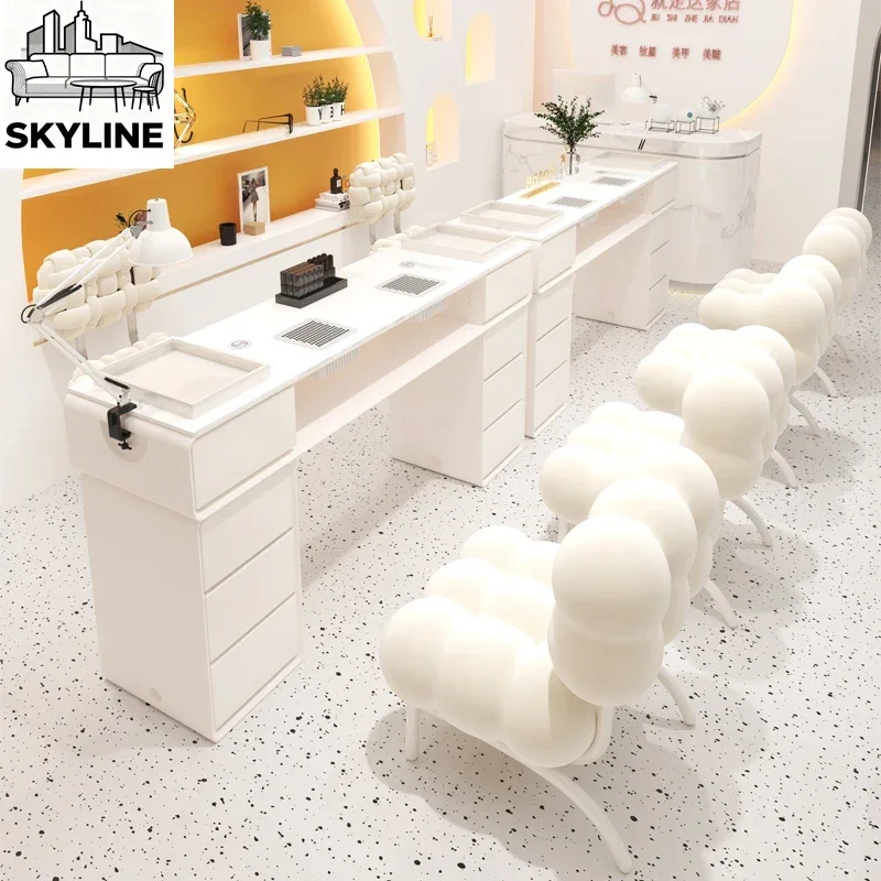 

Стильный черный маникюрный стол-трансформер с подсветкой, дизайнерская станция для маникюра, роскошная мебель для салонов красоты