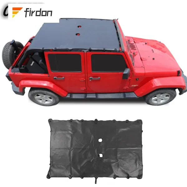 Other Car Accessories Leather Soft Car Sunshade Mesh Top Full Cover for Jeep Wrangler JK JKU 4 Doors 2007-2018