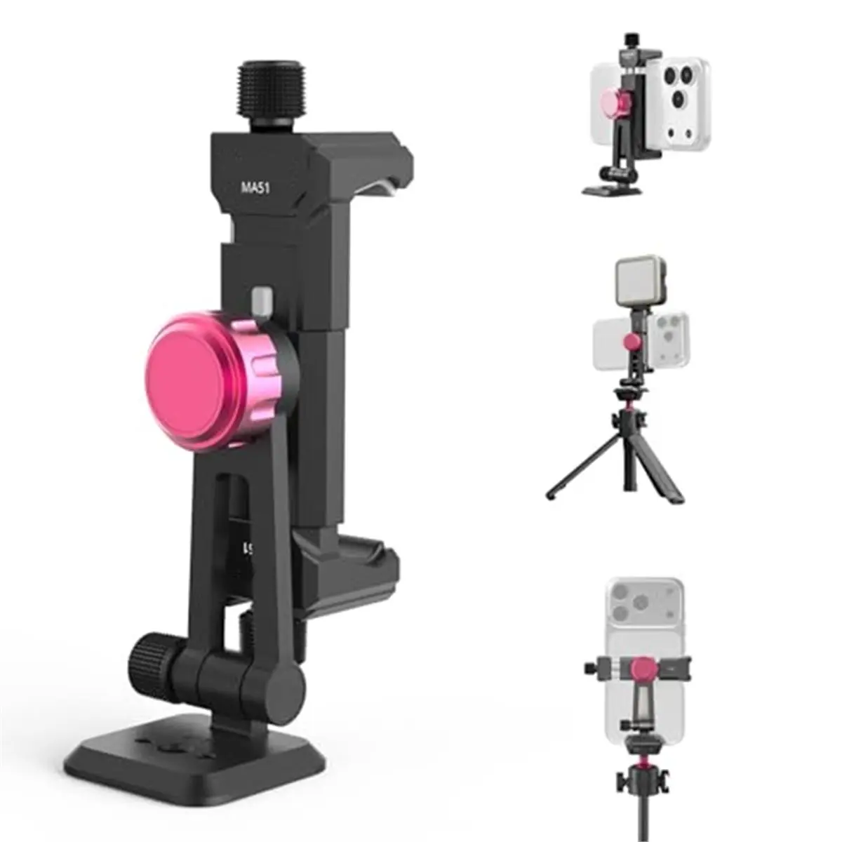 at33-ma51-quickclip-phone-clamp-with-cold-shoe-mount-tripod-adapter-holder-for-camera-photography-phone-light-vlog-shot