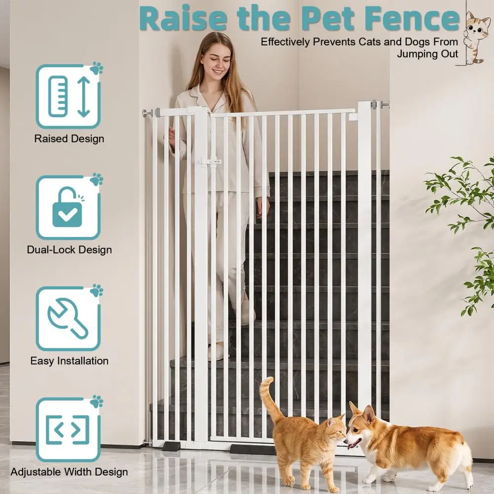 High 140CM Indoor Cat Gate Fence Door Isolation Anti Jumping Cats Gates Tall Anti Escape Household Kitten Pets Supplies Products